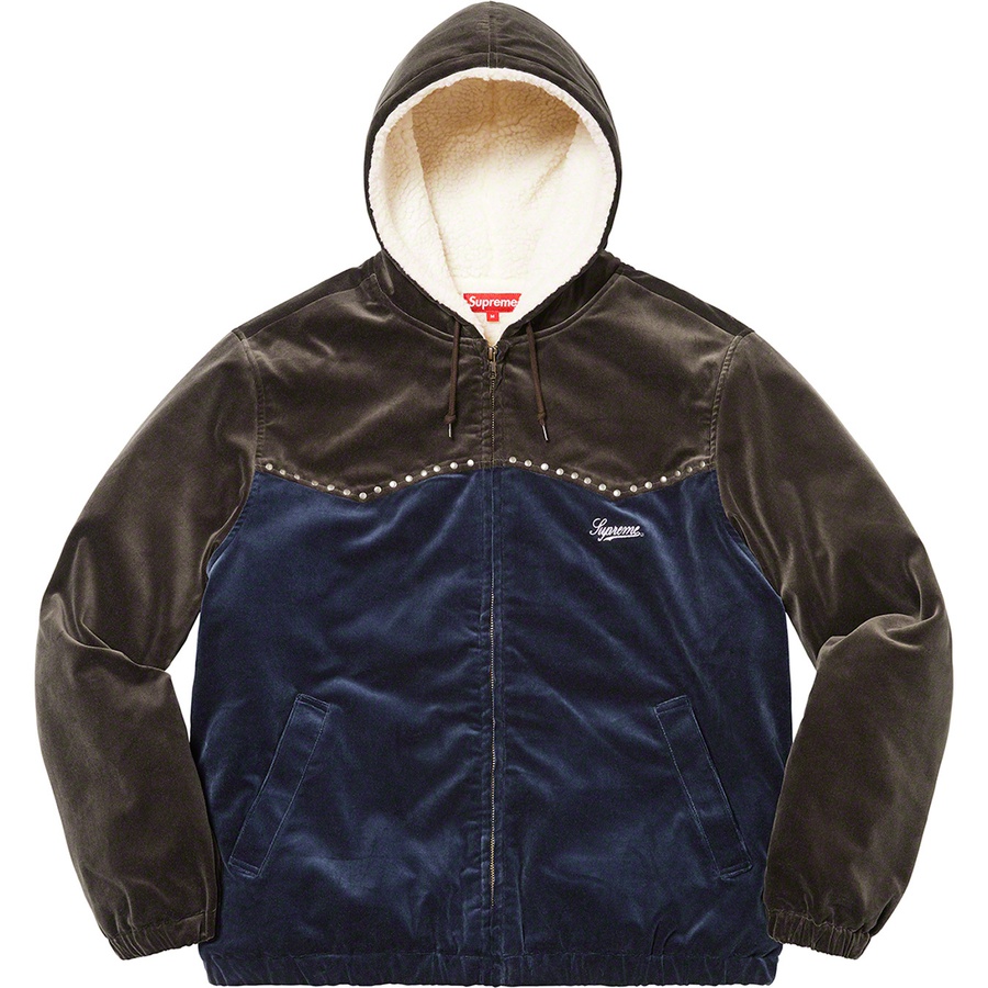 Supreme Studded Velvet Hooded Work Jacket Navyを購入 - Novelship 
