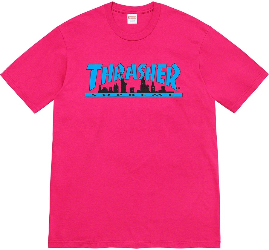 Supreme Thrasher Skyline Tee Pink Novelship