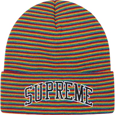 Supreme Rainbow Stripe Beanie Multicolor Novelship
