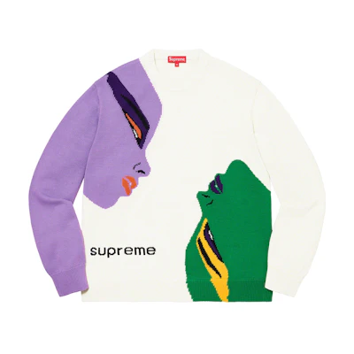 Supreme Faces Sweater Cream (FW21)