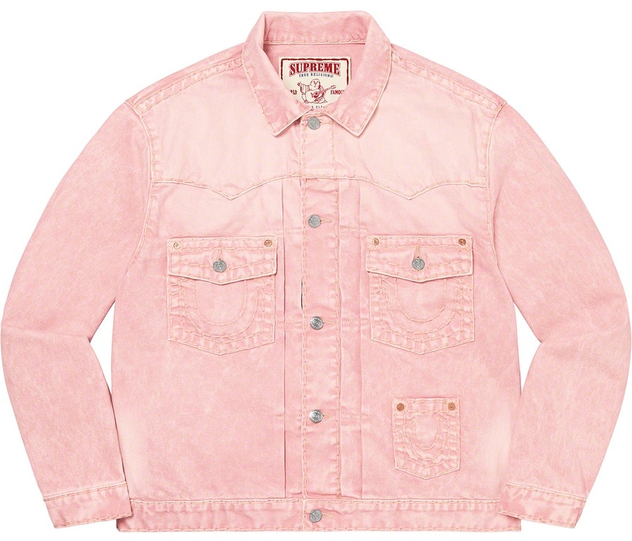 Supreme ss16 pink denim trucker jacket