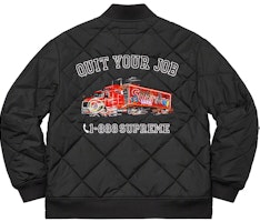 Supreme Quit Your Job Quilted Work Jacket Black (FW21)