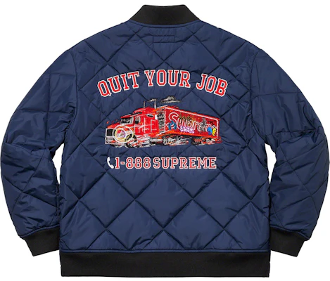 Supreme 辞职绗缝工装夹克 蓝色 (秋冬21) Buy Supreme 辞职绗缝工装夹克 蓝色 (秋冬21)