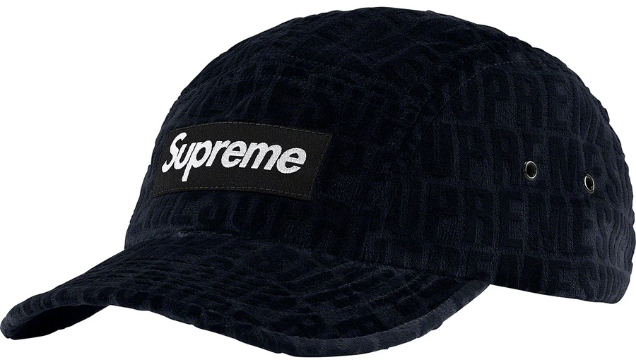 supreme-velvet-pattern-camp-cap-black-fw-21