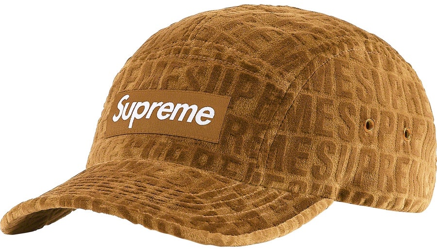 supreme-velvet-pattern-camp-cap-brown-fw-21