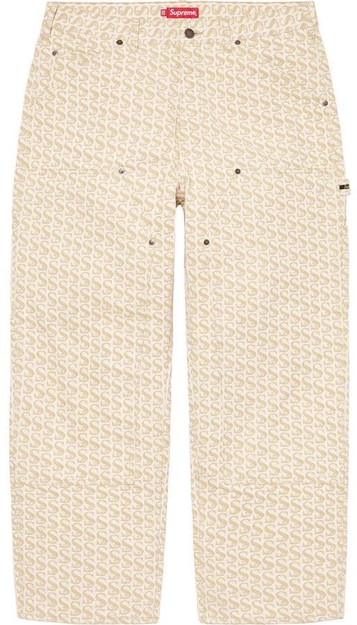 supreme-monogram-double-knee-denim-painter-pant-tan-fw-21