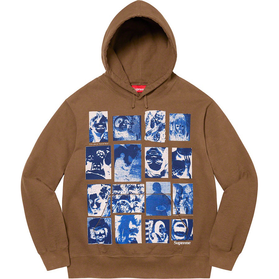 Supreme Collage Grid Hooded Sweatshirt Olive Brown (FW21)
