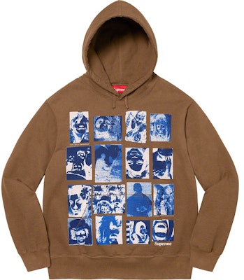 Supreme Collage Grid Hooded Sweatshirt Olive Brown (FW21)