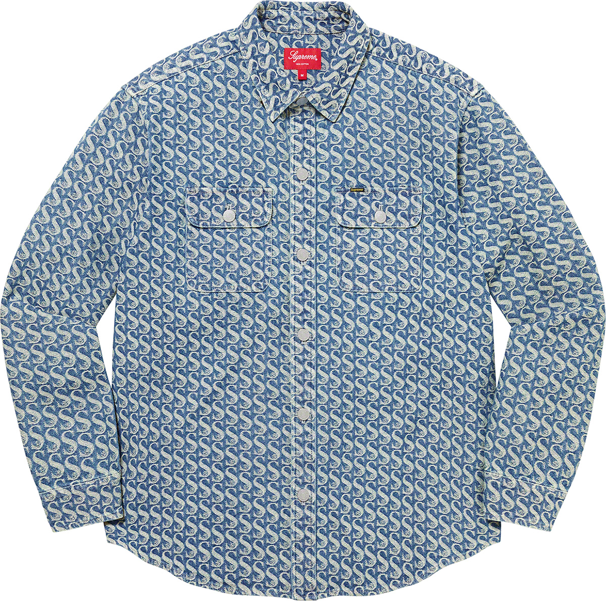 Supreme Monogram Denim Shirt Blue (FW21)