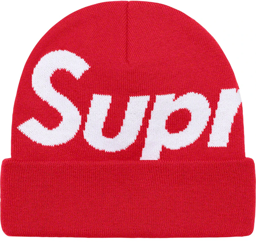 supreme-big-logo-beanie-red-fw-21