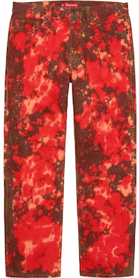 Supreme 秋冬21款常规牛仔裤漂白红色 Buy Supreme 秋冬21款常规牛仔裤漂白红色