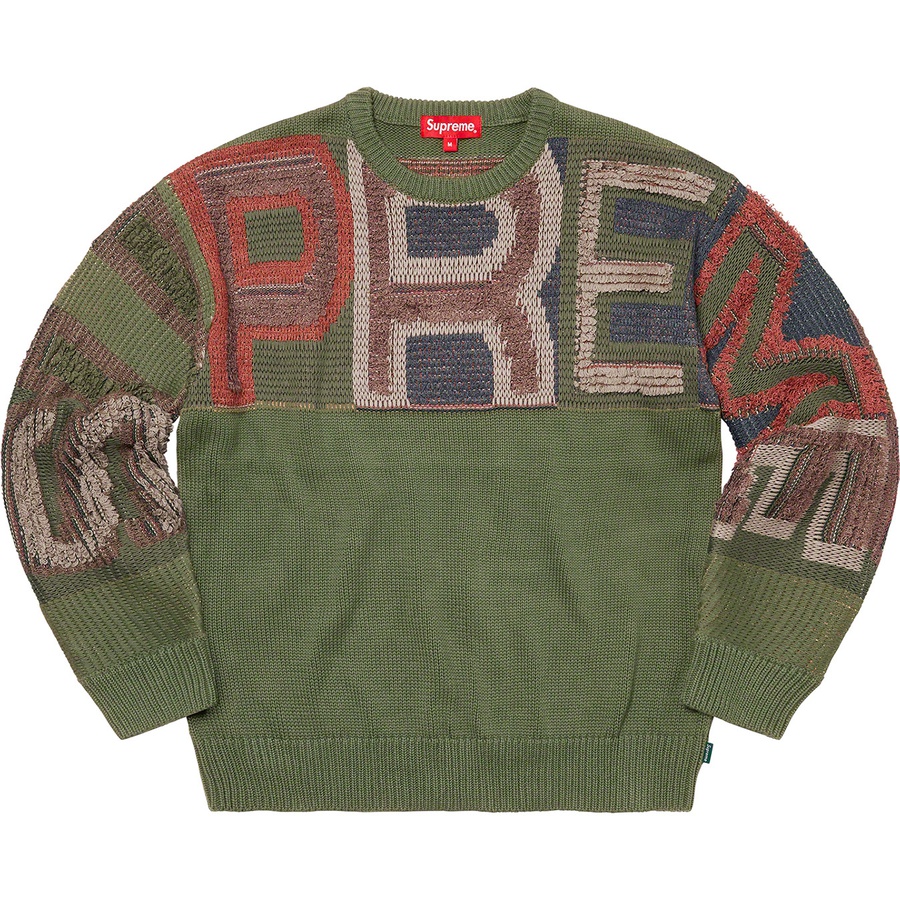 Buy Sweater Logo Chenille Supreme Olive (FW21)