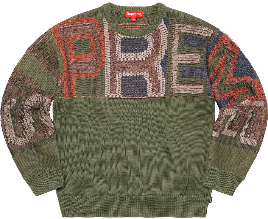 Supreme big outlet letters sweater