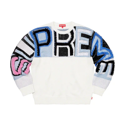 Supreme Chenille Logo Sweater White (FW21)