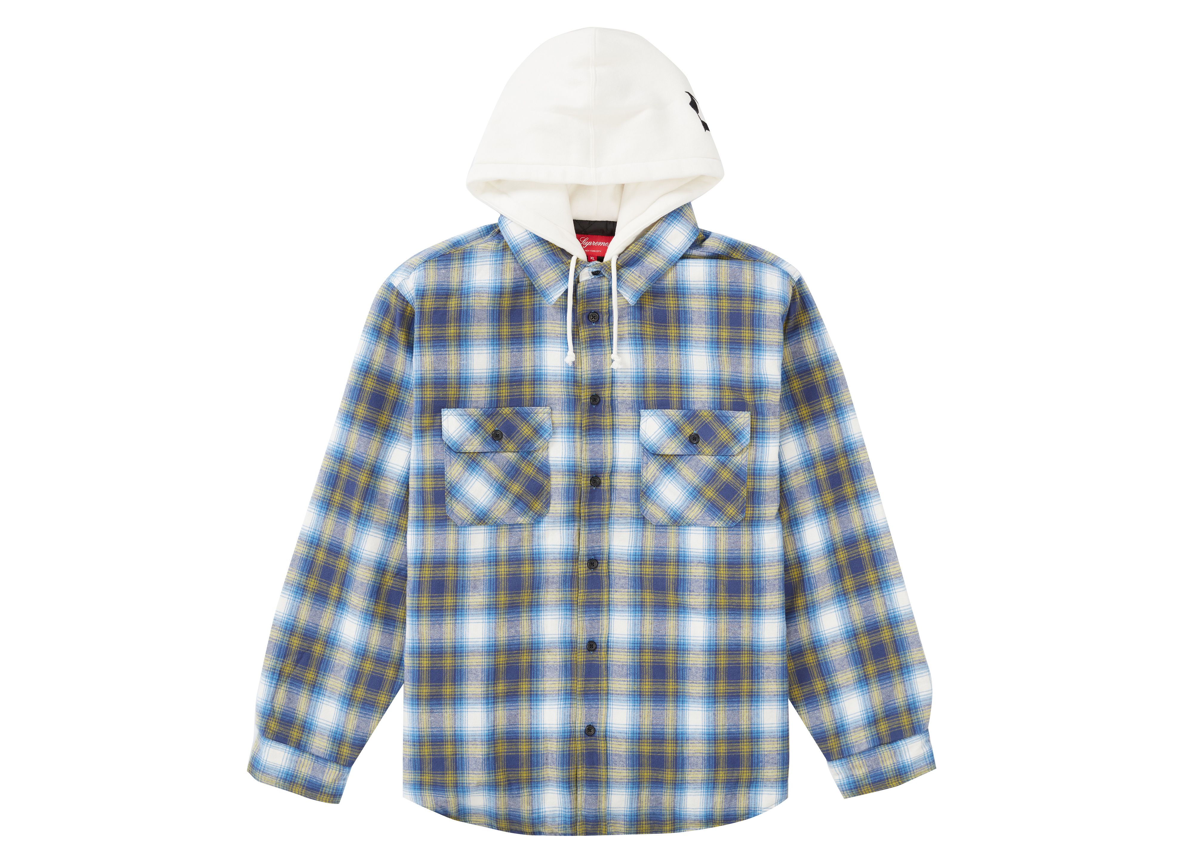 Supreme Hooded Flannel Zip Up Shirt XL-