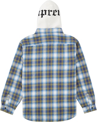 Supreme Hooded Flannel Zip Up Shirt Blue - Novelship