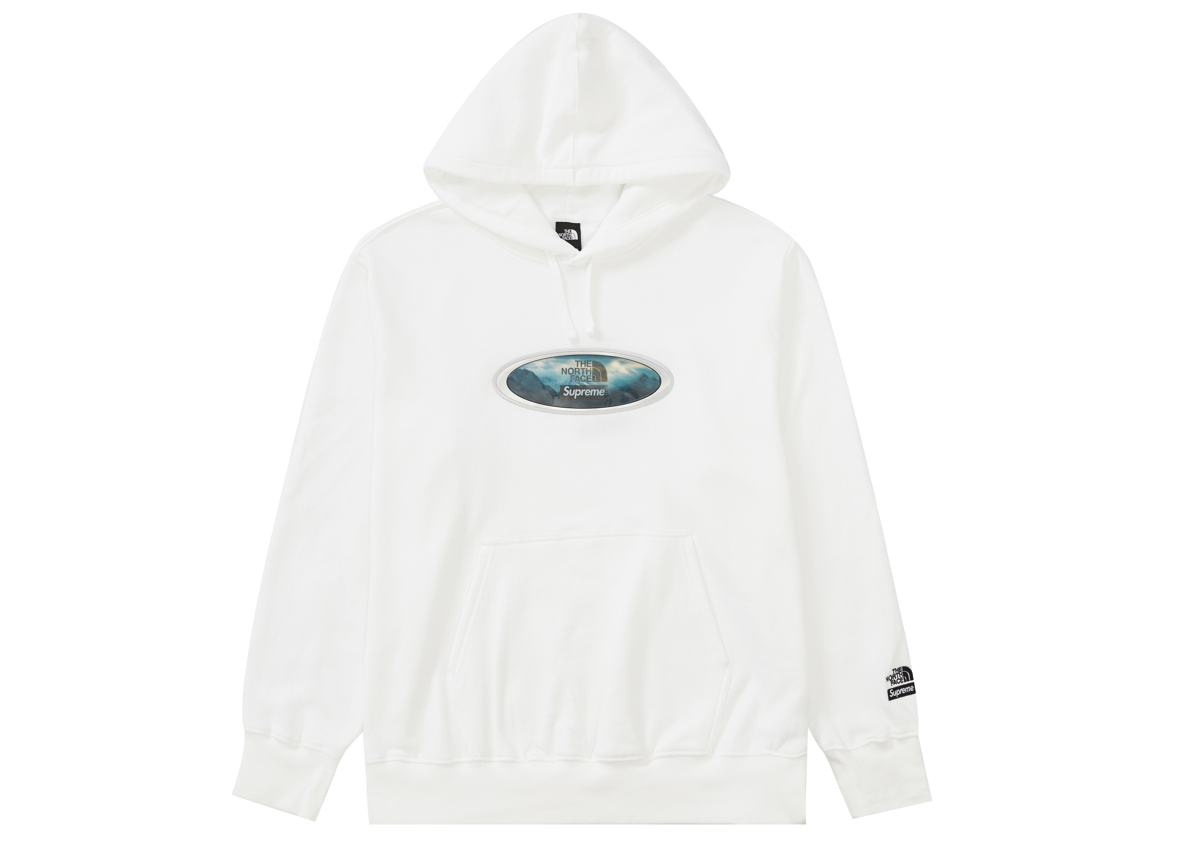 Supreme The North Face Lenticular Mountains Hooded Sweatshirt White -  Novelship