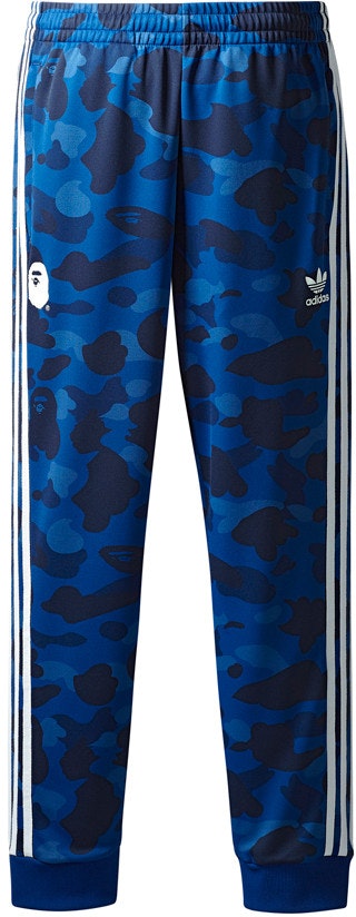 BAPE x adidas adicolor Track Pants Blue - Novelship