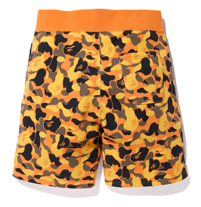 BAPE x XO Shark Sweat Shorts Orange - Novelship