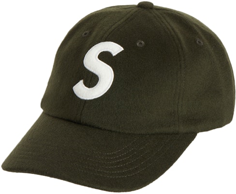 supreme s logo cap オリーブキャップ