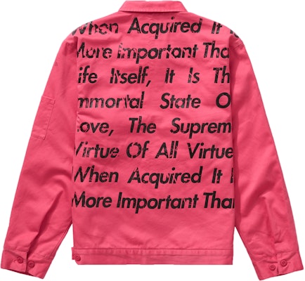Supreme x JUNYA WATANABE x CDG MAN Printed Work Jacket Bright Pink