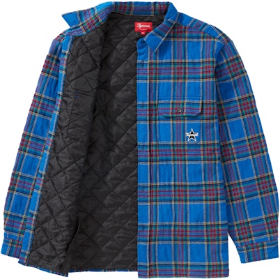 Supreme Quilted Plaid Flannel Shirt Dusty Royal