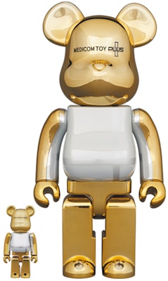 Bearbrick x Medicom Toy Plus 100% & 400% Set 'Gold Chrome Ver 