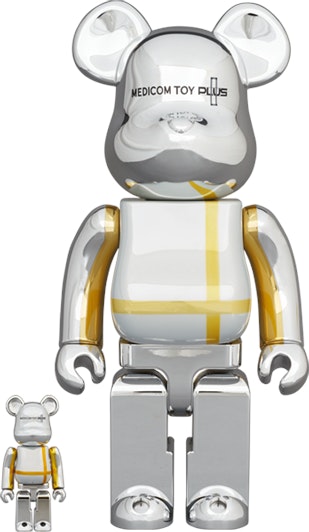 Bearbrick x Medicom Toy Plus 100% & 400% Set 'Silver Chrome Ver 
