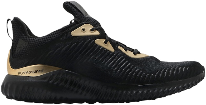 Adidas alphabounce 2025 black and gold