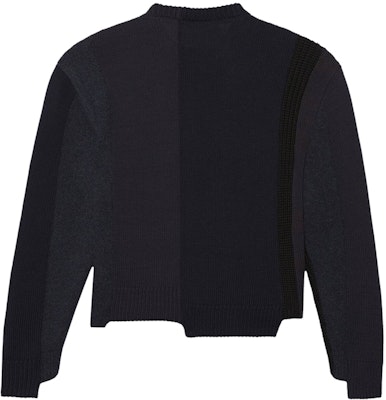 Balenciaga Mixed Crewneck Sweater 'Black/Grey/Blue' Order Balenciaga Mixed Crewneck Sweater 'Black/Grey/Blue'