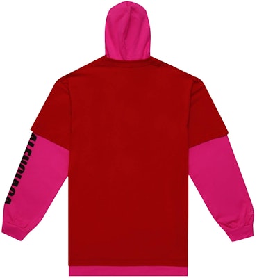 Balenciaga Hooded Double Layer T-Shirt 'Raspberry/White' Order Balenciaga Hooded Double Layer T-Shirt 'Raspberry/White'