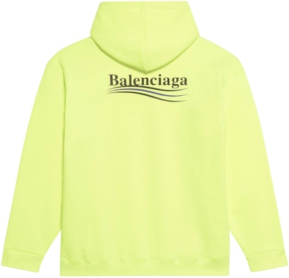 Balenciaga Political Campaign Hoodie 'Fluo Yellow/Black' Order Balenciaga Political Campaign Hoodie 'Fluo Yellow/Black'