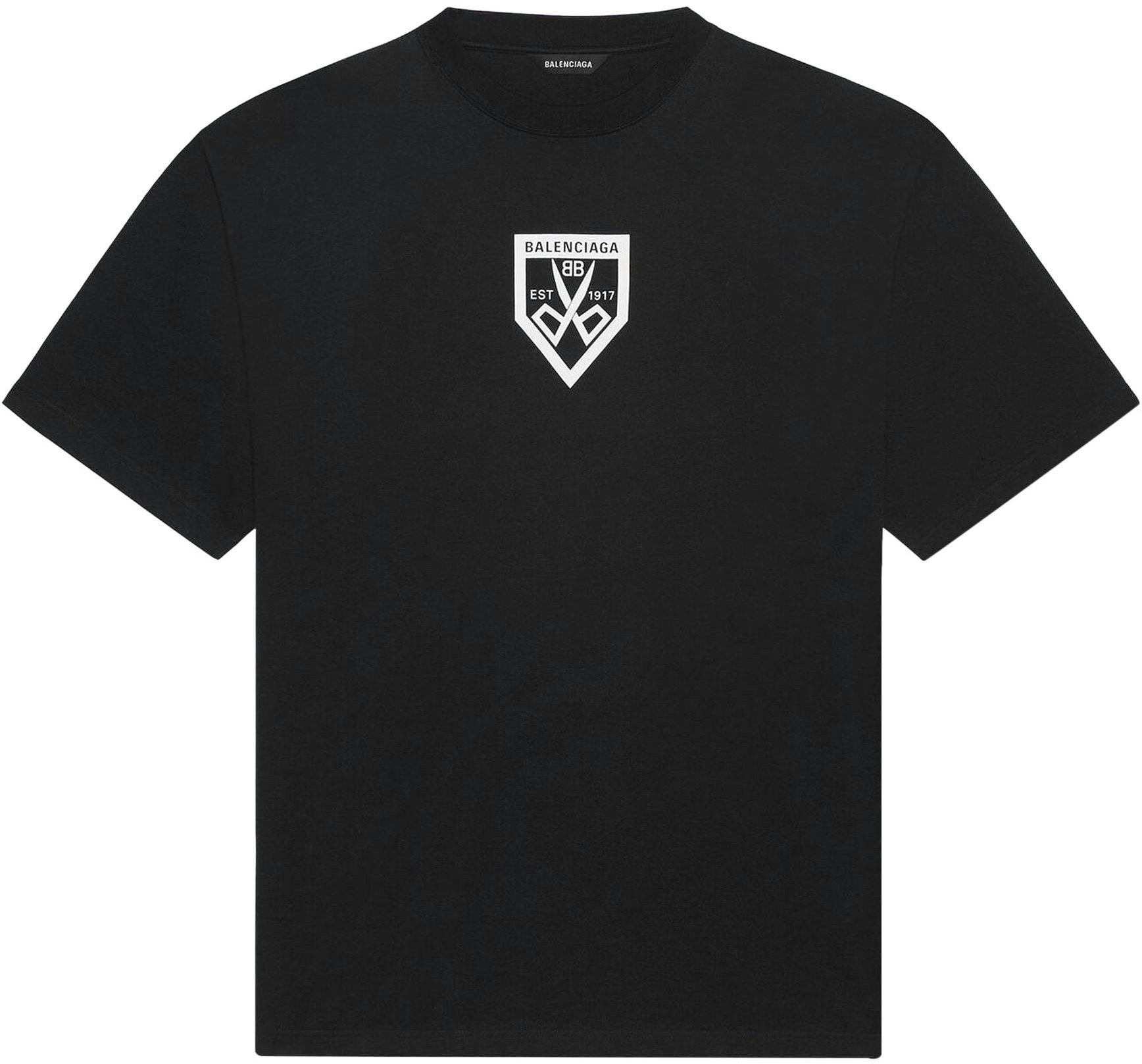 Balenciaga Scissors Flatground T-Shirt 'Black/White' - 651795-TKV77 ...