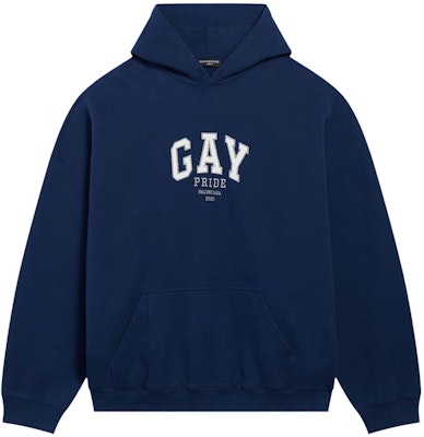 Balenciaga Pride Boxy Hoodie 'Navy/White/Grey' Buy Balenciaga Pride Boxy Hoodie 'Navy/White/Grey'