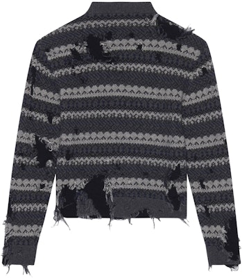 Balenciaga Wool Farisle Patch Sweater 'Grey/Multicolor' Order Balenciaga Wool Farisle Patch Sweater 'Grey/Multicolor'