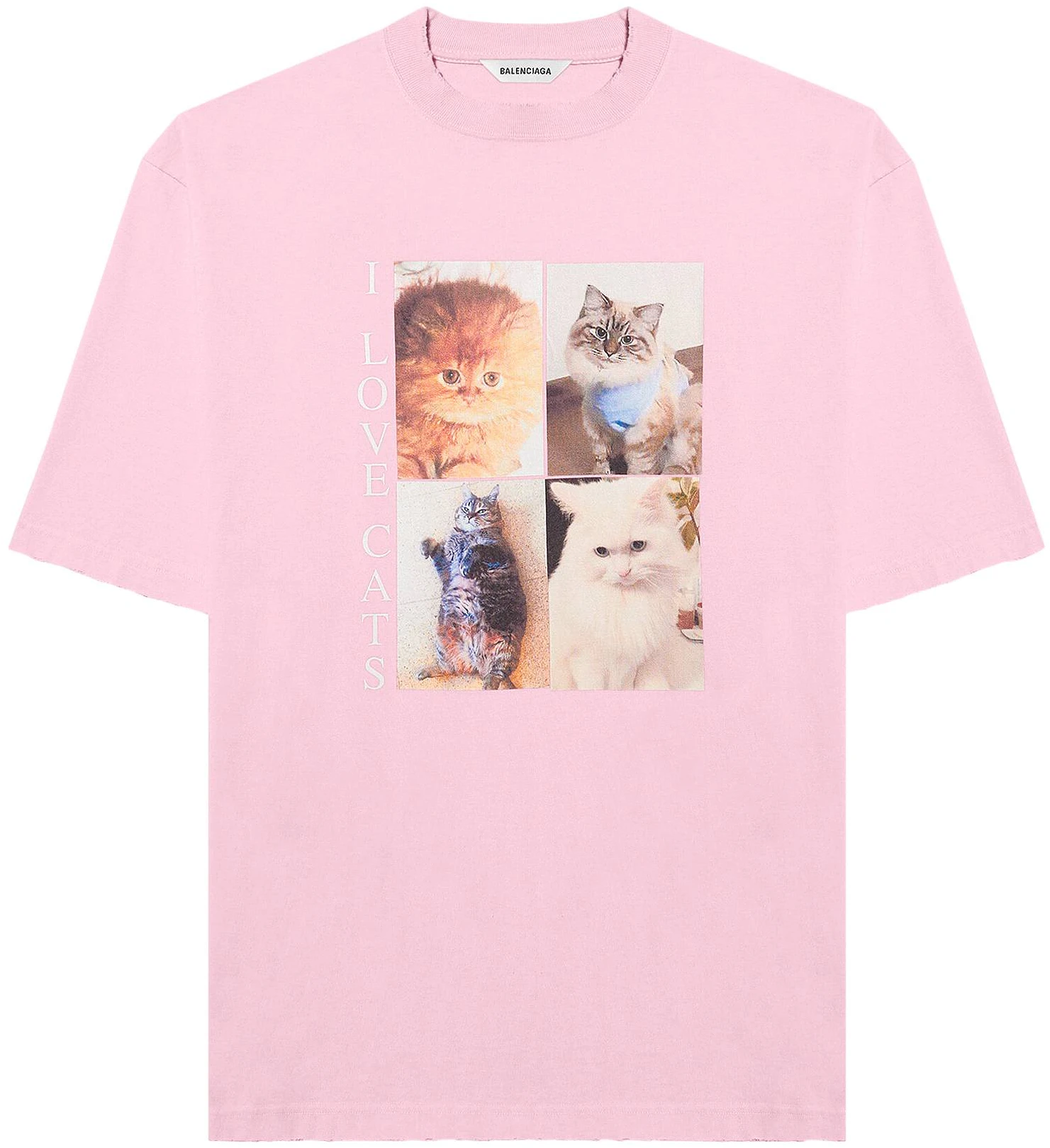 Balenciaga I Love Cats T‑Shirt 'Pink' - 641532-TJVG8-5630 - Novelship