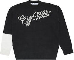 Off-White Embroidered Logo Over Crewneck 'Black/Beige' Off-White Embroidered Logo Over Crewneck 'Black/Beige'
