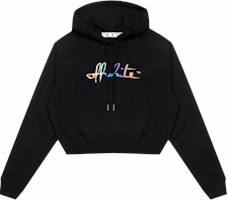 Off-White Rainbow Cropped Hoodie 'Black/Multicolor' Off-White Rainbow Cropped Hoodie 'Black/Multicolor'