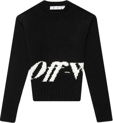 Off-White Intarsia Logo Crewneck 'Black/White' Buy Off-White Intarsia Logo Crewneck 'Black/White'