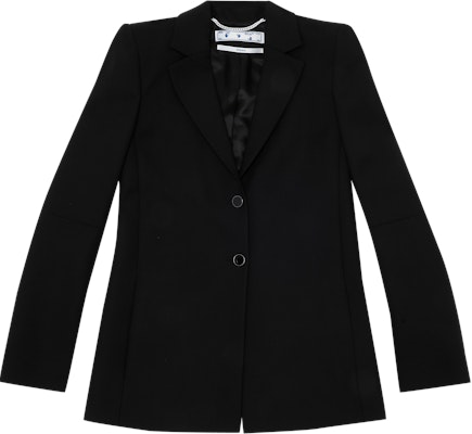 Off-White Shoulder Pad Logo Print Blazer 'Black' Buy Off-White Shoulder Pad Logo Print Blazer 'Black'