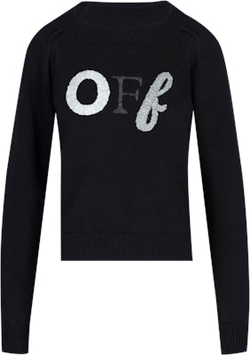 Off-White Logo Embroidery Crewneck 'Black/Dark Grey' Buy Off-White Logo Embroidery Crewneck 'Black/Dark Grey'