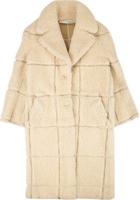 Off-White Shearling Grid Motif Coat 'Beige' Buy Off-White Shearling Grid Motif Coat 'Beige'