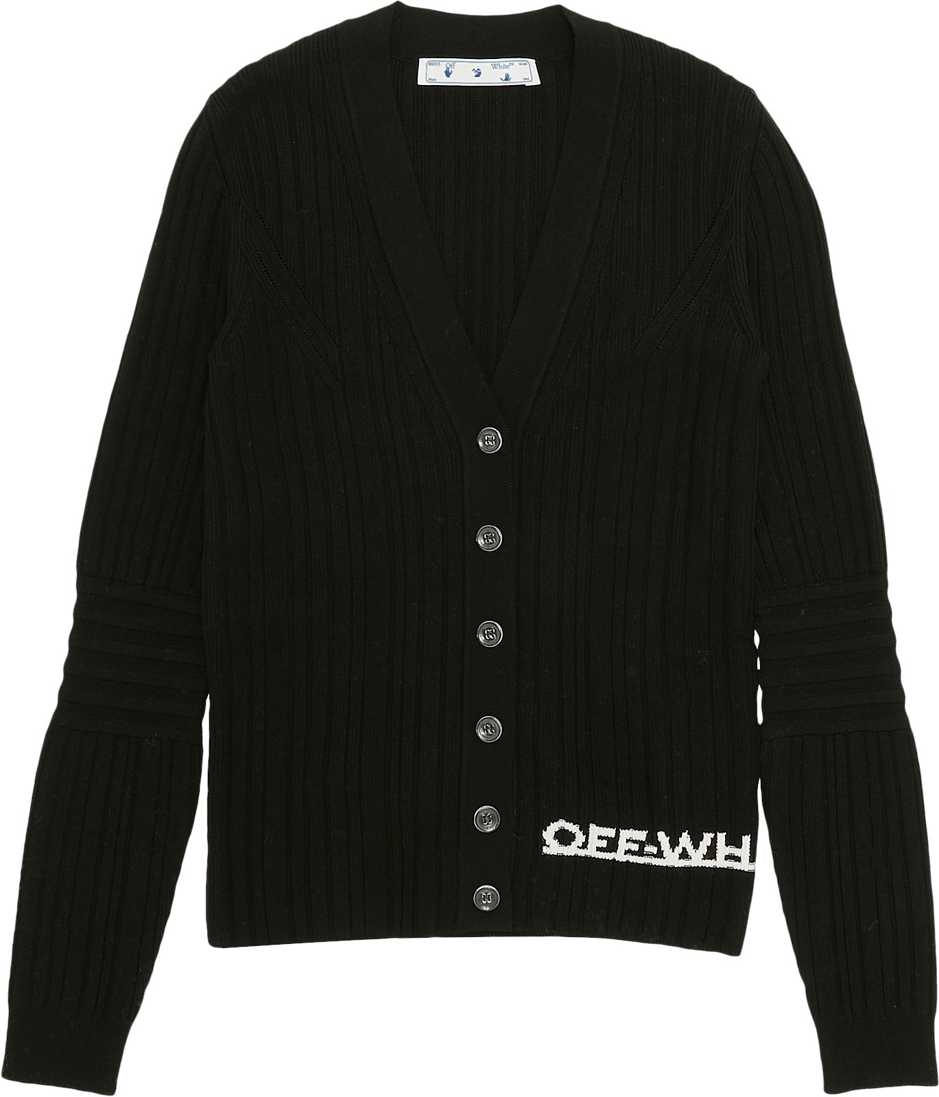 off-white-rib-logo-v-neck-cardigan-black-white