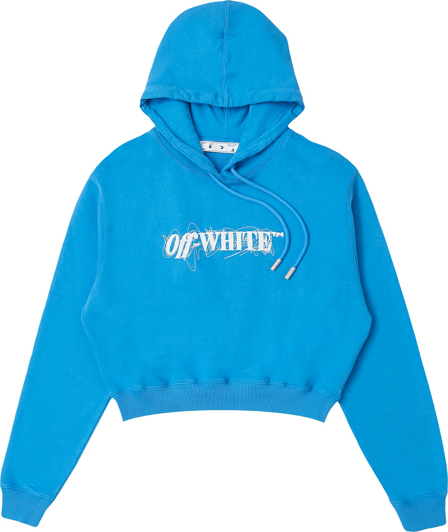 Off‑White Pen Logo Crop Hoodie 'Bluewhite' - OWBB016F21JER0014501 ...