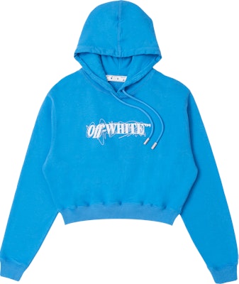 Off-White Pen Logo Crop Hoodie 'Bluewhite' Buy Off-White Pen Logo Crop Hoodie 'Bluewhite'