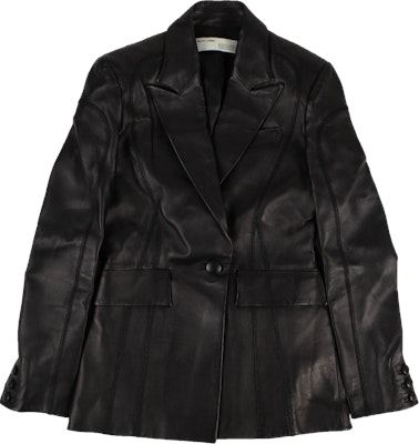 Off-White Leather Logo Blazer 'Black' Buy Off-White Leather Logo Blazer 'Black'