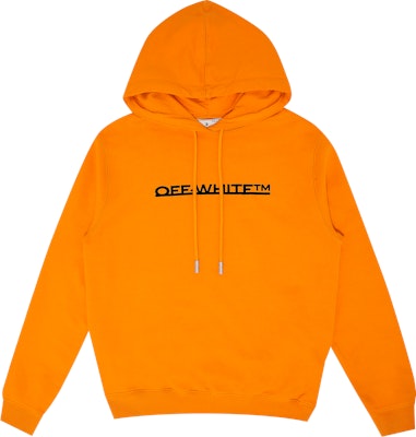 Off-White Underlined Logo Regular Hoodie 'Orange/Black' Buy Off-White Underlined Logo Regular Hoodie 'Orange/Black'
