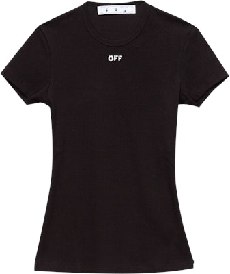 Off-White Basic Ribbed Tee 'Black/White' Buy Off-White Basic Ribbed Tee 'Black/White'