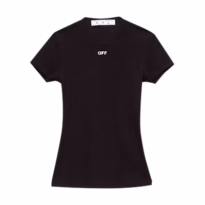 Off-White Basic Ribbed Tee 'Black/White'
