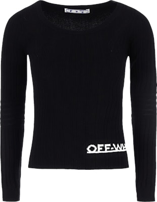 Off-White Rib Logo Scoop Neck 'Black/White' Buy Off-White Rib Logo Scoop Neck 'Black/White'